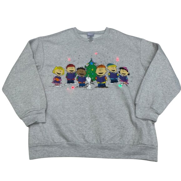 Peanuts Charlie Brown Christmas Light Up Crewneck Sweatshirt Women's, Size L - Picture 1 of 7